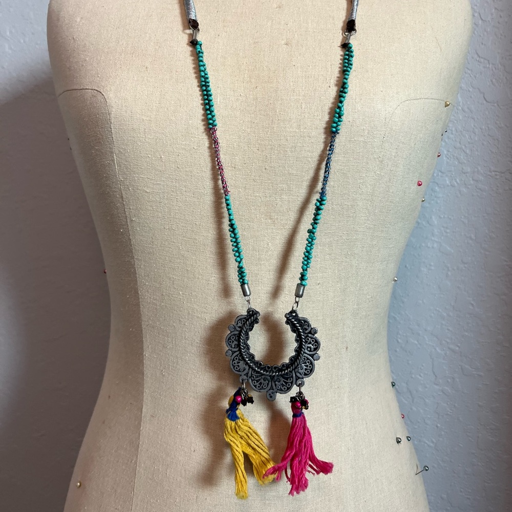 Bohemian Free People leather cord necklace